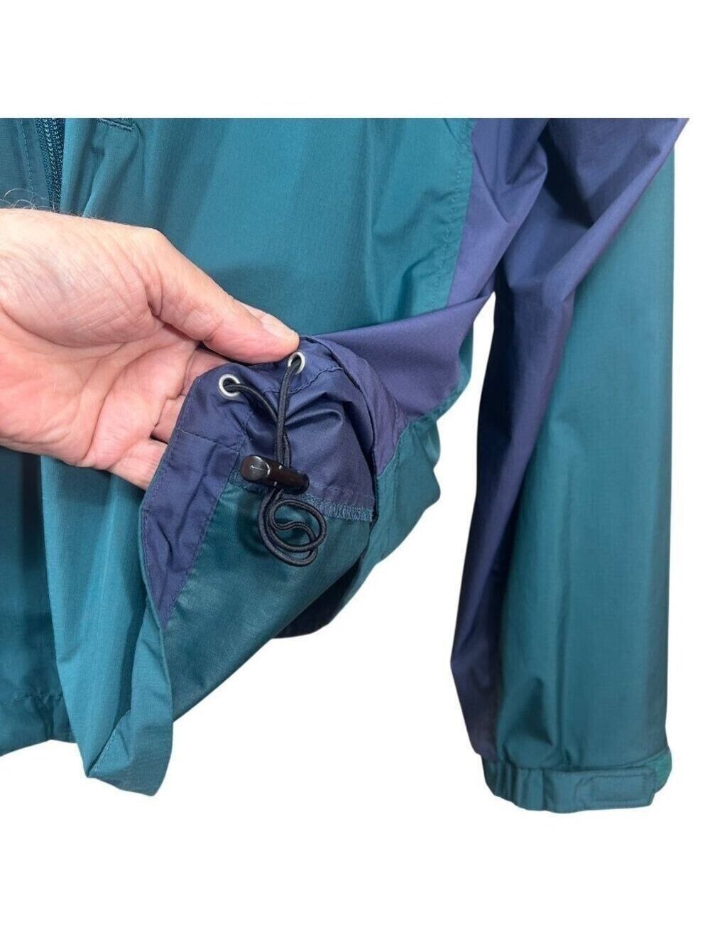 L.L. Bean Men's Blue Teal Full Zip Nylon Packable Windbreaker Size L - Picture 11 of 14